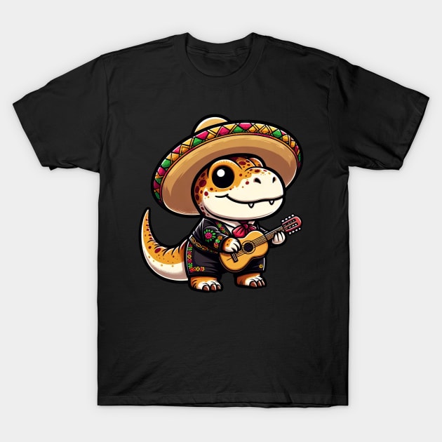 Cinco de Mayo T-Rex Mariachi Party T-Shirt by HBfunshirts